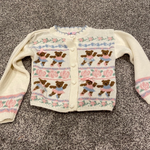 VTG Irene Charles, 6X ballerina, bear cardigan with rose buttons - Picture 1 of 8
